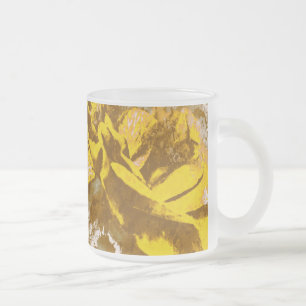 Taza De Cristal Esmerilado Color de rosa amarillo mugre