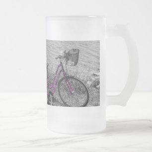 Taza De Cristal Esmerilado Color selectivo de la bicicleta de la isla de Mack