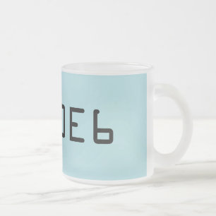 Taza De Cristal Esmerilado Color sólido azul en polvo con el número de hexa B