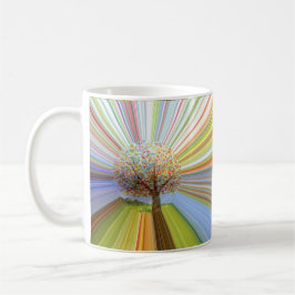Taza De Cristal Esmerilado Colores de otoño a rayas Árbol de otoño