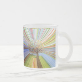 Taza De Cristal Esmerilado Colores de otoño a rayas Árbol de otoño