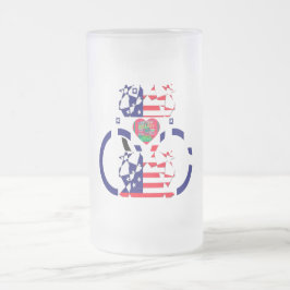 Taza De Cristal Esmerilado Colores patrióticos Equipo de bebidas para el hoga