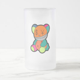 Taza De Cristal Esmerilado Colorful bear
