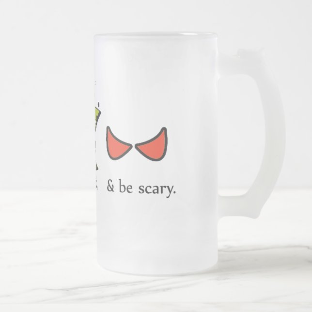 Taza De Cristal Esmerilado Coma - bebida y sea asustadizo (Derecha)