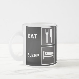 Taza De Cristal Esmerilado ¡Coma los PESCADOS del sueño!