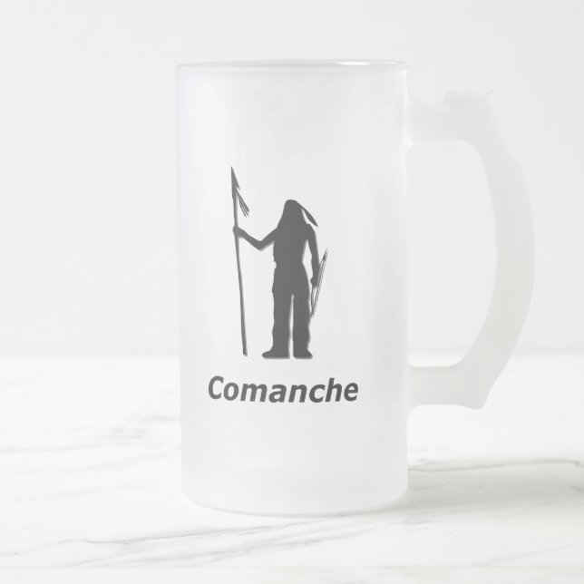 Taza De Cristal Esmerilado Comanche indio (Derecha)