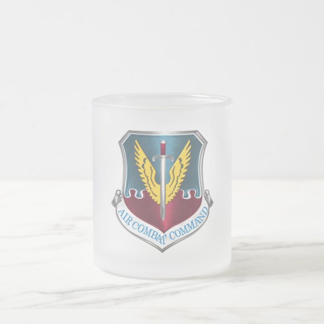 Taza De Cristal Esmerilado Comando de combate aéreo -"ACC" (Centro)