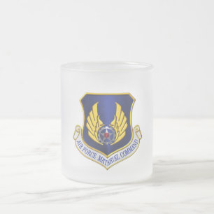 Taza De Cristal Esmerilado Comando de materiales de la Fuerza Aérea Personali