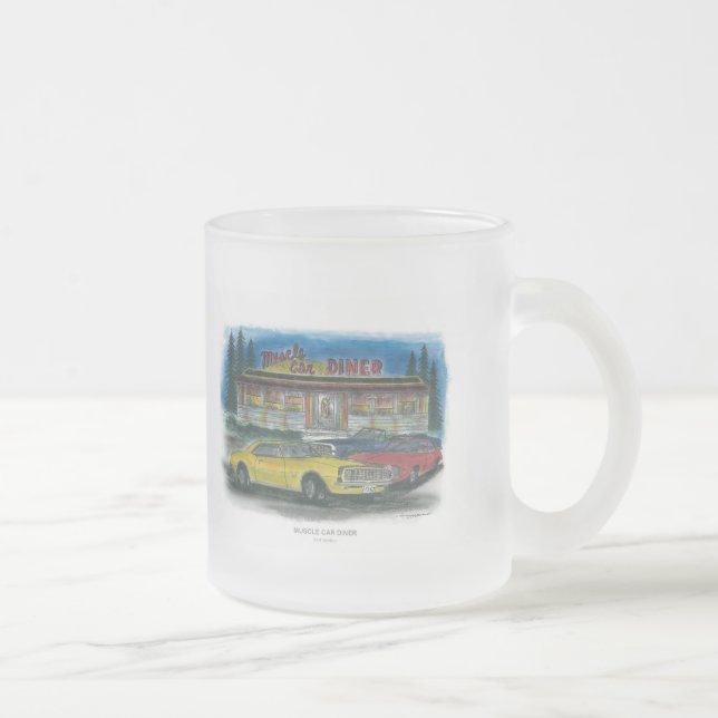 TAZA DE CRISTAL ESMERILADO COMENSAL DEL COCHE DEL MÚSCULO (Derecha)