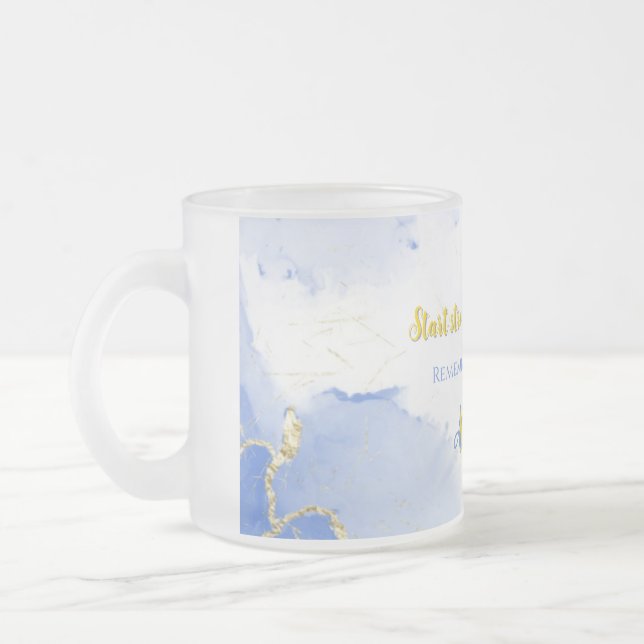 Taza De Cristal Esmerilado Comenzar fuerte acabado fuerte tienes este Mug (Izquierda)