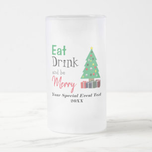 Taza De Cristal Esmerilado Comer, Beber y estar Alegre