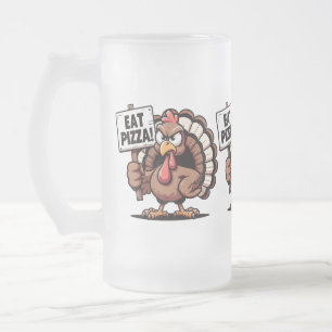 Taza De Cristal Esmerilado Comer pizza Turquía Frost Mug