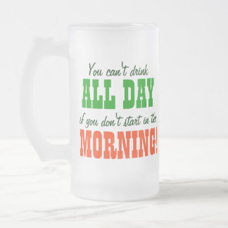 Taza De Cristal Esmerilado Comience a beber por la mañana