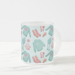 Taza De Cristal Esmerilado Cómodo patrón de moda de invierno de color Verde a