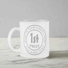 Taza De Cristal Esmerilado Competencia 1Premio Trofeo Glass B Escarcha