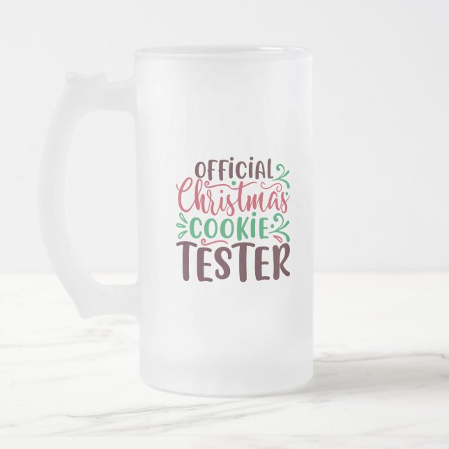 Taza De Cristal Esmerilado comprobador de cookies oficial de navidades (Izquierda)