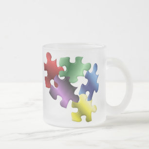 Taza De Cristal Esmerilado Conciencia del autismo