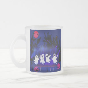 Taza De Cristal Esmerilado Concurso de canto fantasma en el embrujado cemente