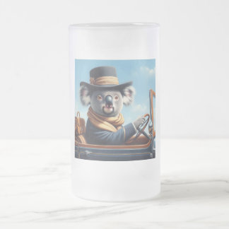 Taza De Cristal Esmerilado Conducción de Koala