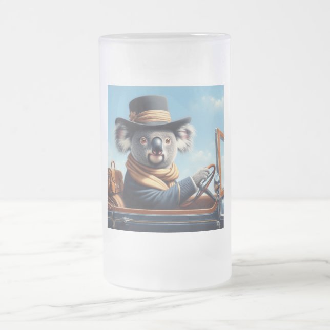 Taza De Cristal Esmerilado Conducción de Koala (Centro)