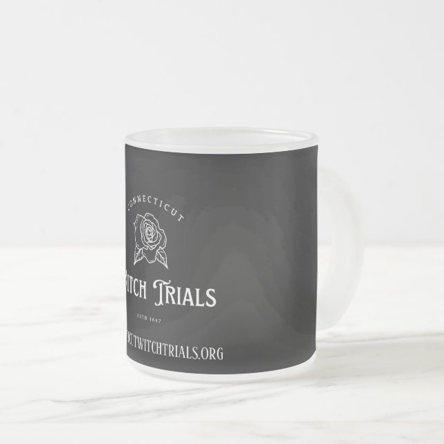Taza De Cristal Esmerilado Conecticut Witch Trials Mug (Anverso derecho)