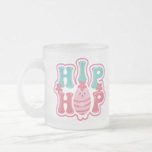 Taza De Cristal Esmerilado Conejito Lindo Huevo Hip Hop Feliz Pascua  