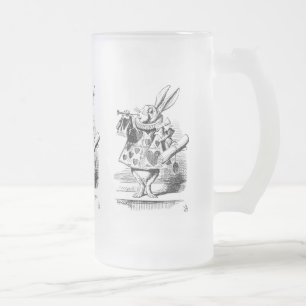 Taza De Cristal Esmerilado Conejo blanco vestido como Herald