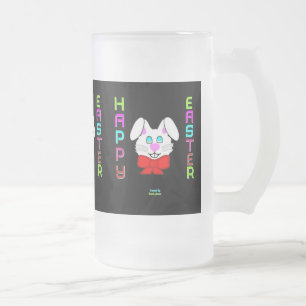 Taza De Cristal Esmerilado Conejo de Pascua Grande Frost Glass Mug