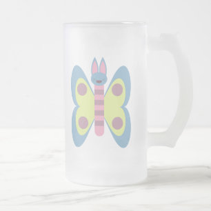 Taza De Cristal Esmerilado Conejo Mariposa Híbrido Adorable Kawaii Bunnerfly