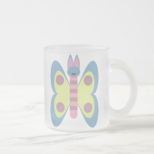 Taza De Cristal Esmerilado Conejo Mariposa Híbrido Adorable Kawaii Bunnerfly