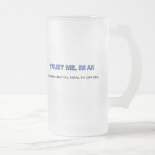 Taza De Cristal Esmerilado Confíe en que yo es oficial de higienes