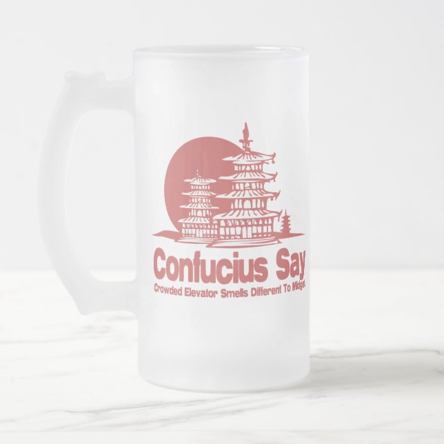 Taza De Cristal Esmerilado Confucio dice (Izquierda)
