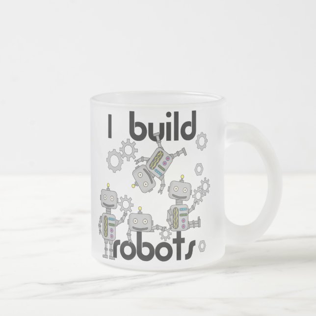 Taza De Cristal Esmerilado Construyo los robots (Derecha)