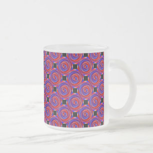 Taza De Cristal Esmerilado Contrarreloj rojo y azul de Kenneth Yoncich