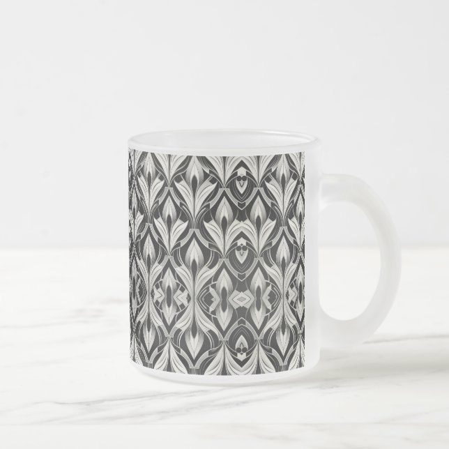 Taza De Cristal Esmerilado Contraste blanco y negro (Derecha)