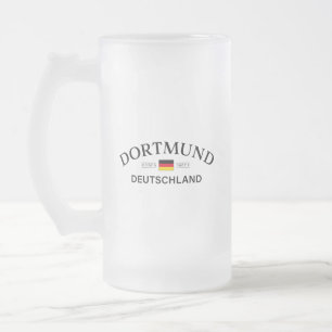 Taza De Cristal Esmerilado Coordenadas de Dortmund Deutschland Alemán