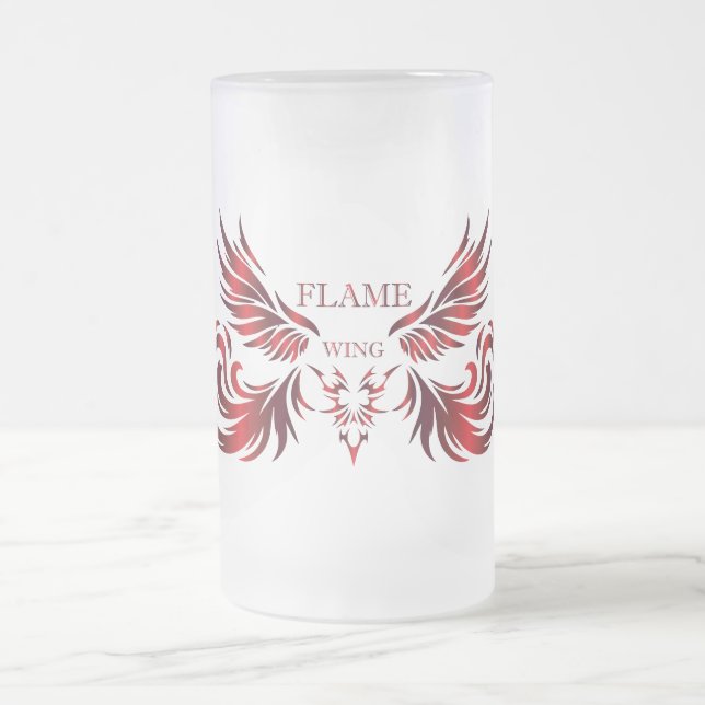 Taza De Cristal Esmerilado Copo de cerveza Flame Wing (Centro)
