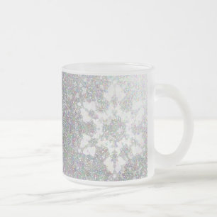 Taza De Cristal Esmerilado Copo de nieve impresionista
