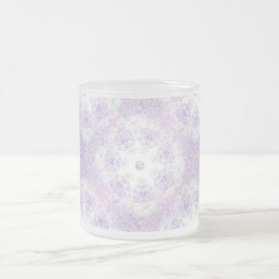 Taza De Cristal Esmerilado copo de nieve morado ligero y corazón brillante