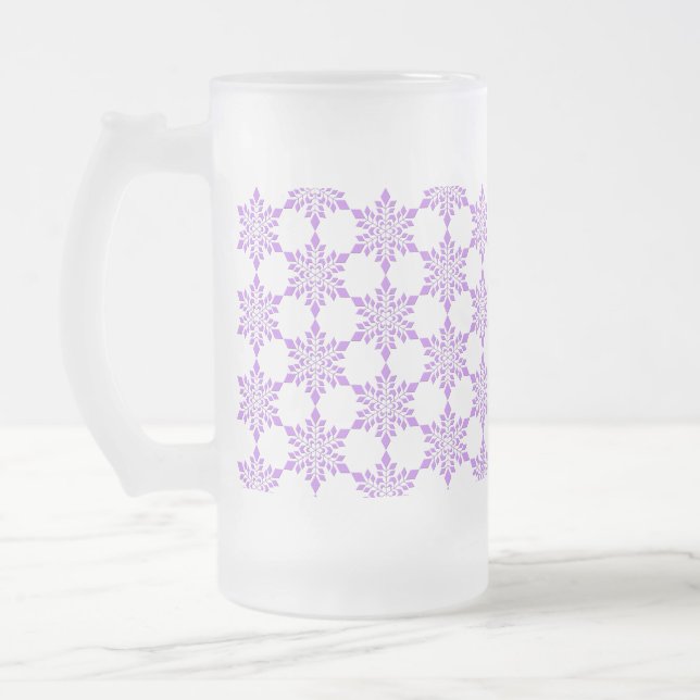 Taza De Cristal Esmerilado Copos de nieve (Izquierda)