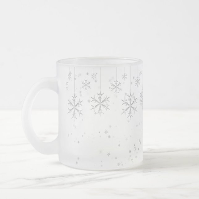 Taza De Cristal Esmerilado Copos de nieve colgantes (Izquierda)