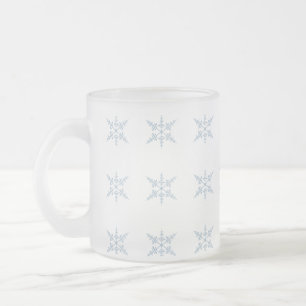 Taza De Cristal Esmerilado Copos de nieve de invierno