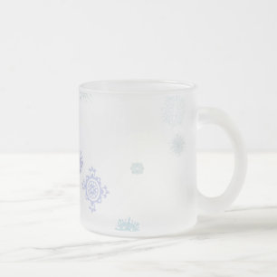 Taza De Cristal Esmerilado Copos de nieve pálidos