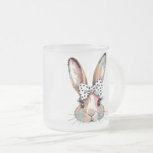 Taza De Cristal Esmerilado Coquette Bunny Bow Mugs & Cups de Pascua