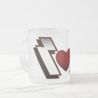 Taza De Cristal Esmerilado Corazón de Heavy Metal