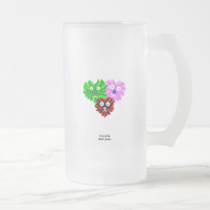 Taza De Cristal Esmerilado Corazón de zumbido de vidrio escarpado grande
