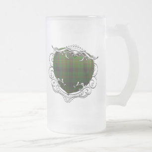 Taza De Cristal Esmerilado Corazón del tartán de Kennedy