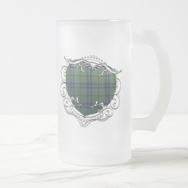 Taza De Cristal Esmerilado Corazón del tartán de Marshall (Derecha)