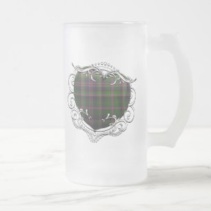 Taza De Cristal Esmerilado Corazón del tartán del tonelero