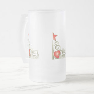 Taza De Cristal Esmerilado Corazón para Navidad